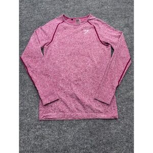 Gymshark Vital Seamless Long Sleeve Top Pink Marl Womens Large Workout Shirt